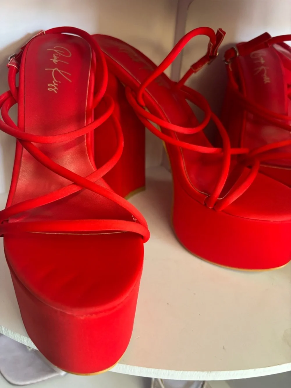 Red Platform Strappy Sandal - Women